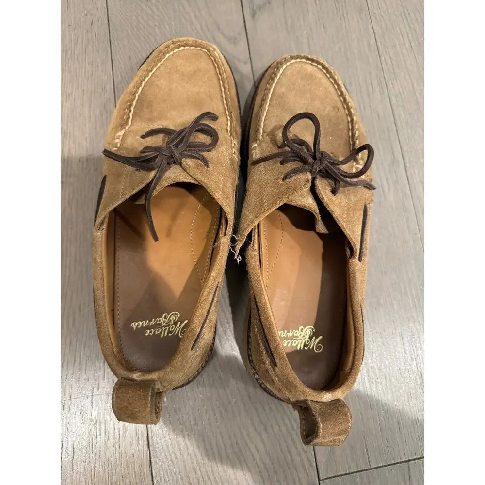J. Crew Wallace & Barnes Boat Shoes Men's 8.5 Brown Leather Lace-Up Camping